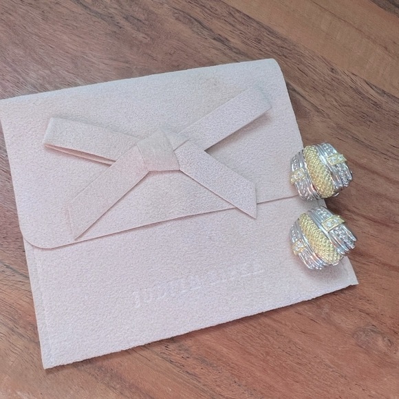 EUC Judith Ripka Vintage JR TWO Couture Diamond Button Earrings - Picture 13 of 13